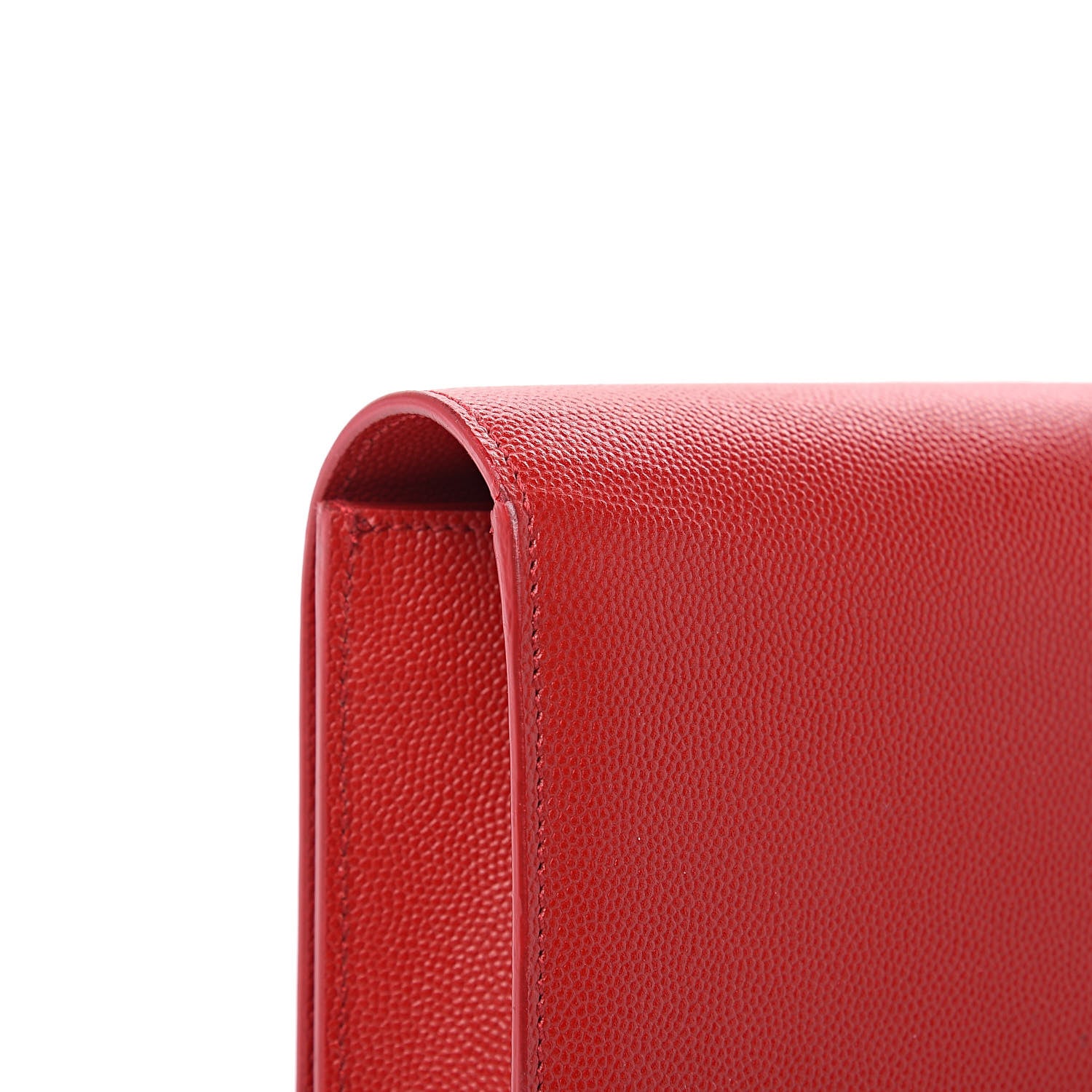 Saint Laurent Grain De Poudre Classic Monogram Cassandre Clutch New Red 10 of 11