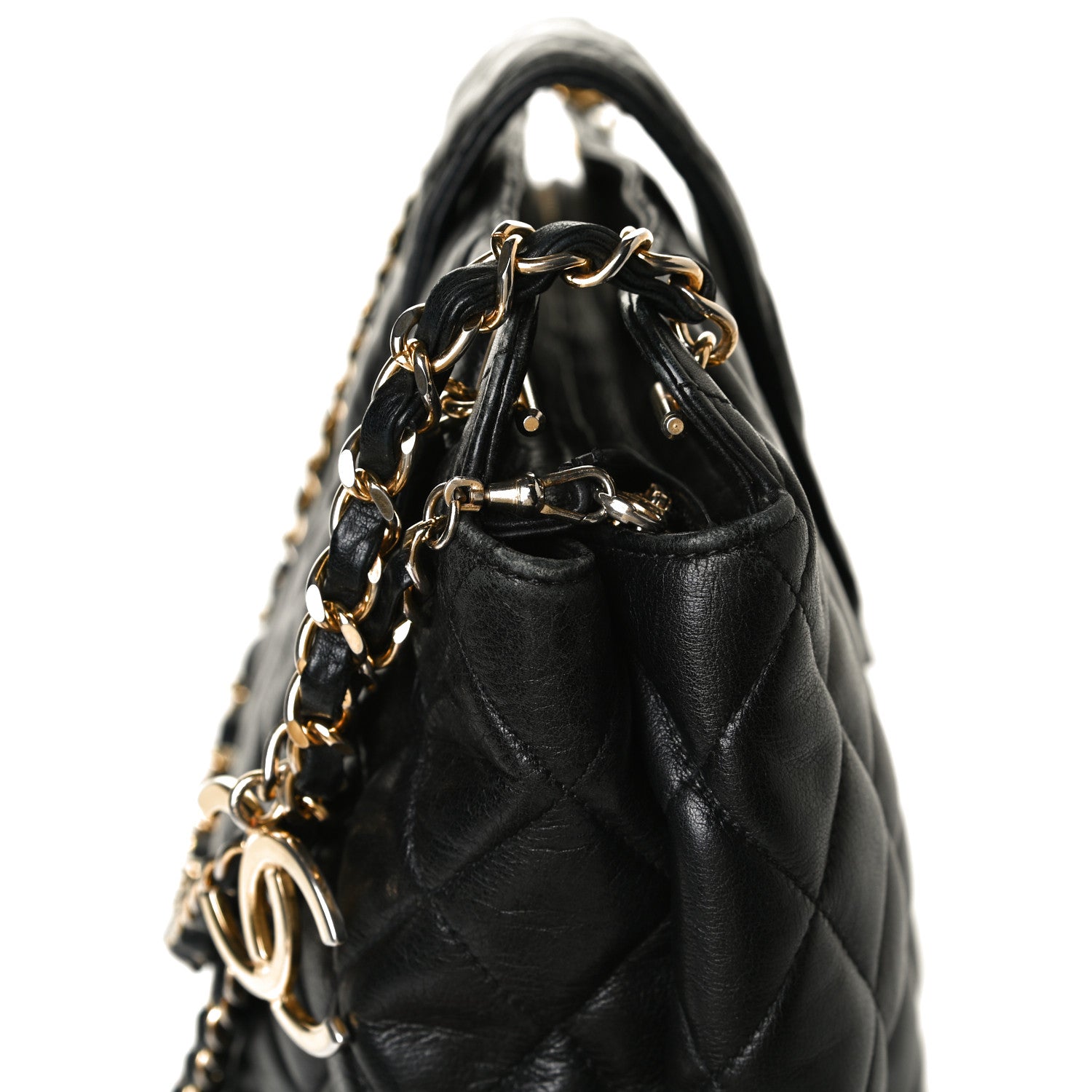 Chanel Lambskin Quilted Shopping Tote Black 14 of 18