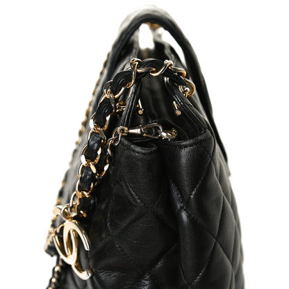 Chanel Lambskin Quilted Shopping Tote Black 14 of 18