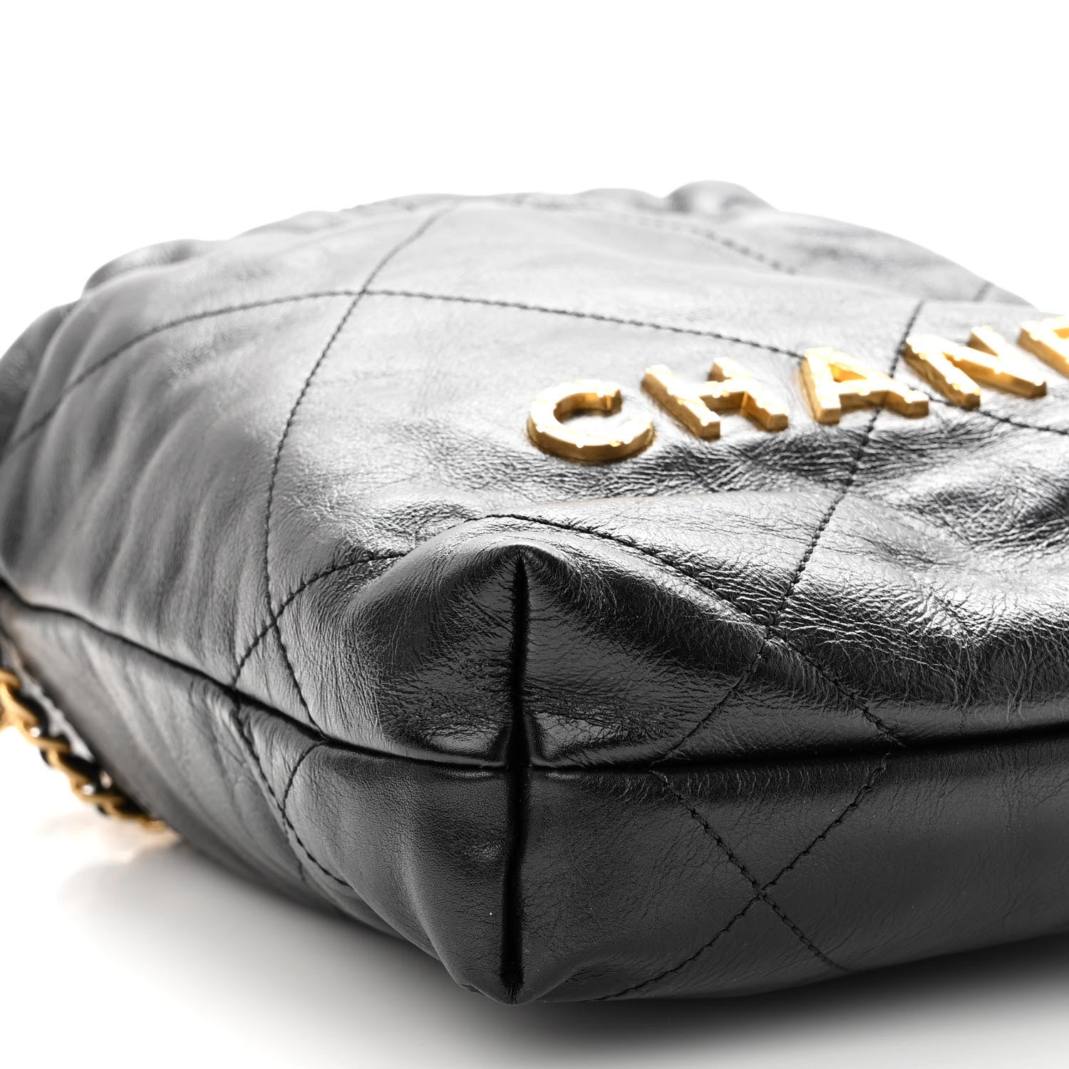 Chanel Shiny Crumpled Calfskin Quilted Pearl Mini Chanel 22 Black 9 of 10