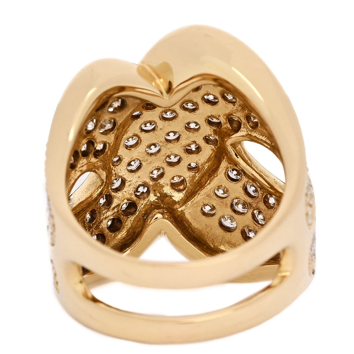 18K Yellow Gold Diamond 3.00ctw Crossover Ring 56 7.5