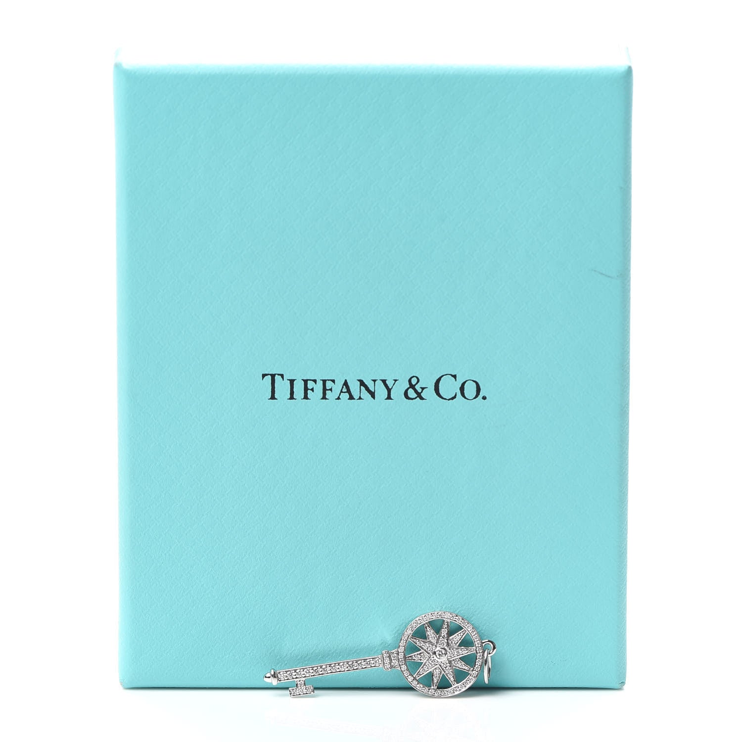 Tiffany Platinum Diamond Star Key Pendant 4 of 4