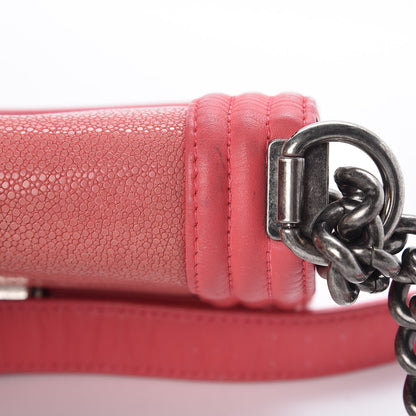 Chanel Galuchat Stingray Small Boy Flap Pink 12 of 19