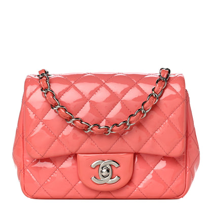 Chanel Patent Quilted Mini Square Flap Pink 1 of 18