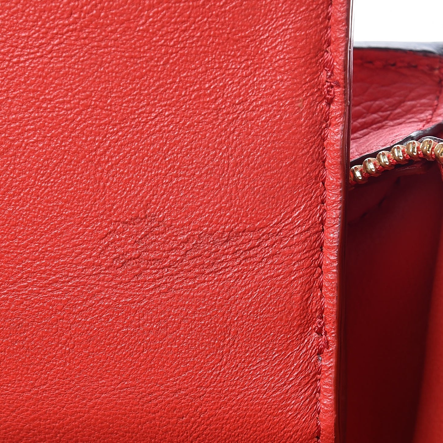 Drummed Calfskin Suede Medium Trapeze Coquelicot