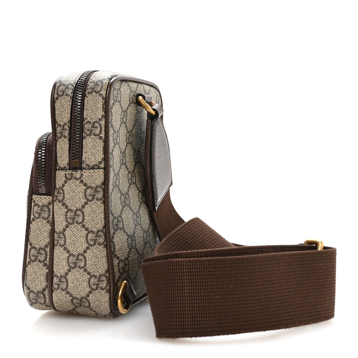 GG Supreme Monogram Web Mini Ophidia Messenger Brown