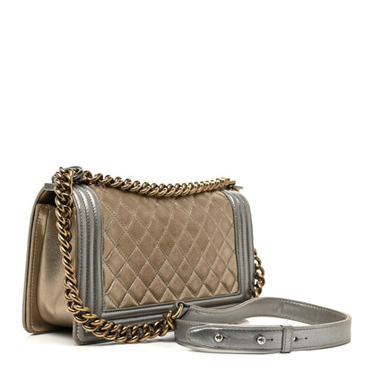 Chanel Metallic Calfskin Quilted Medium Boy Flap Khaki 5 of 26