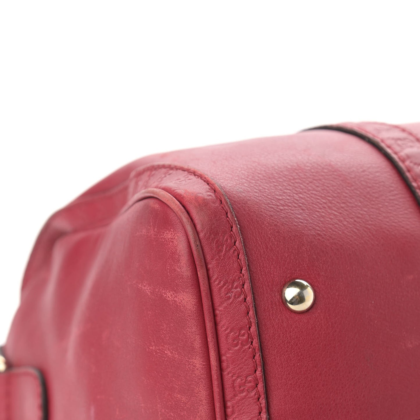 Calfskin Microguccissima Trim Medium Boston Raspberry Red