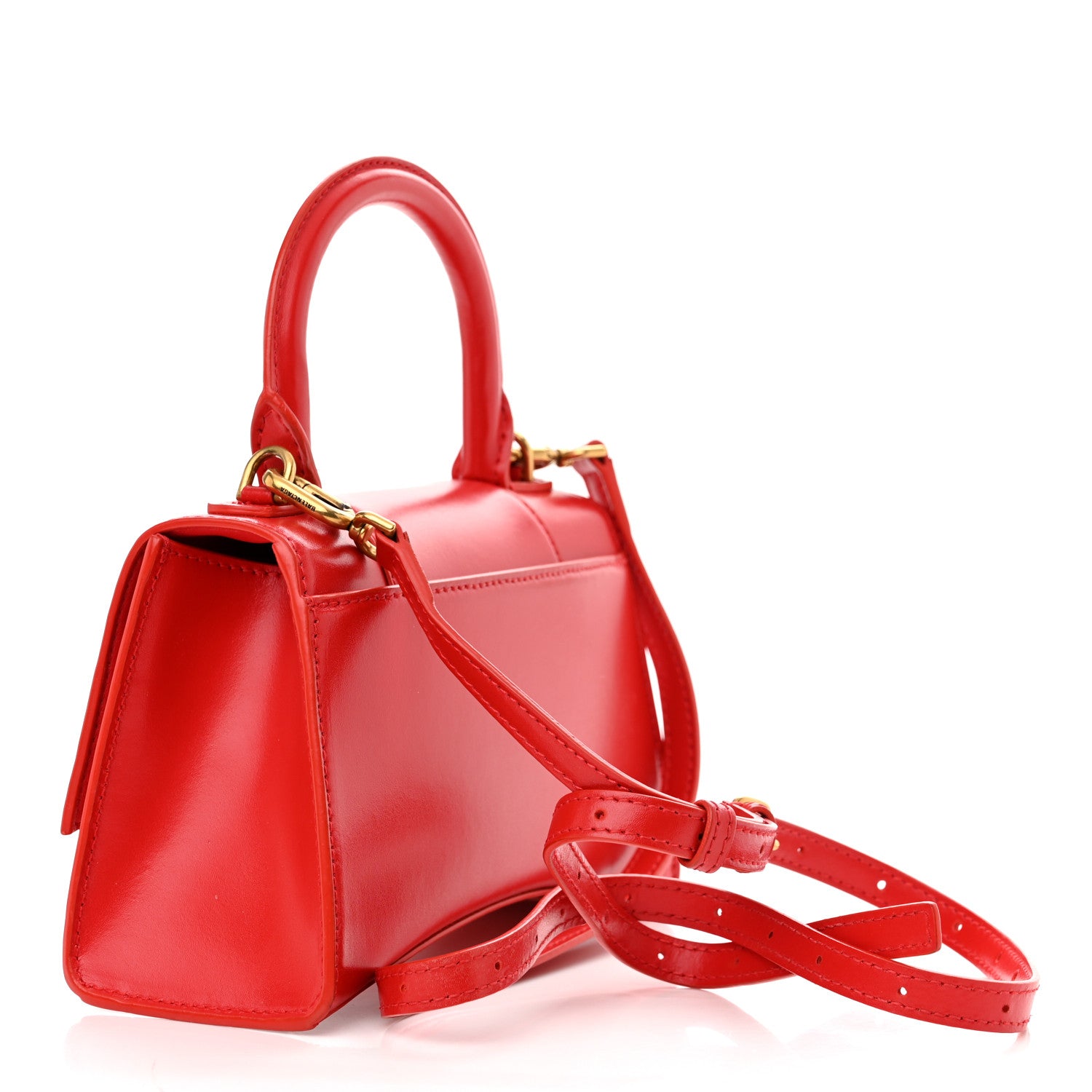 Balenciaga Shiny Box Calfskin Hourglass Top Handle Bag XS Bright Red 3 of 11