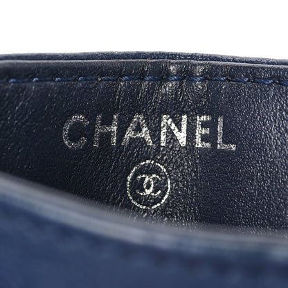 Chanel Lambskin Camellia Embossed Card Holder Navy 6 of 7