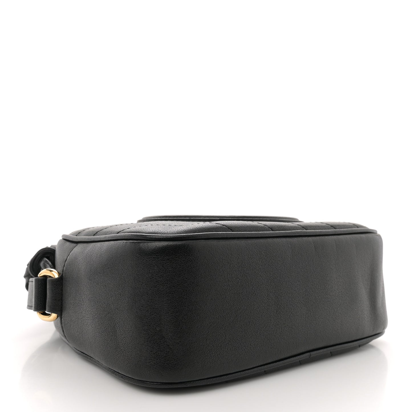 Sakai Be Green Calfskin Diagonal Stitched Small Blondie Shoulder Bag Black