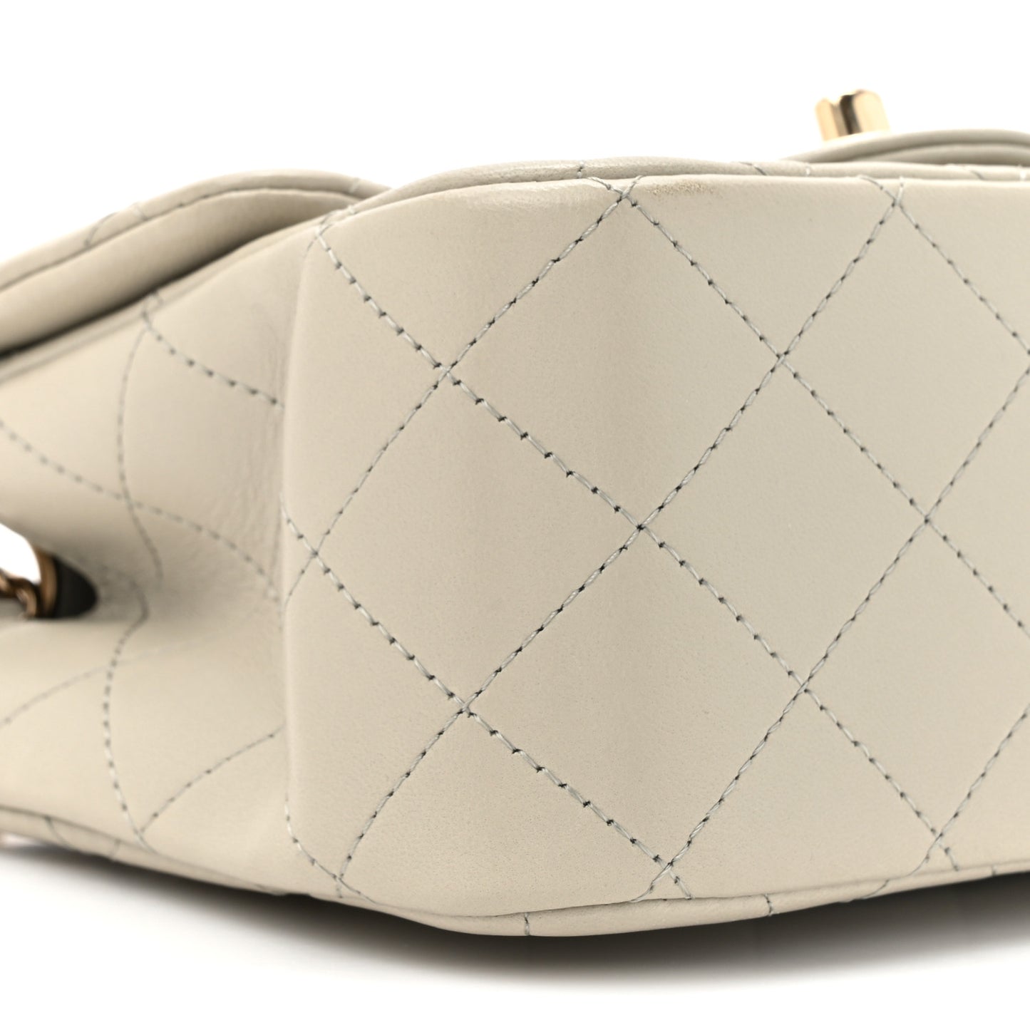 Lambskin Quilted Mini Square Flap Grey