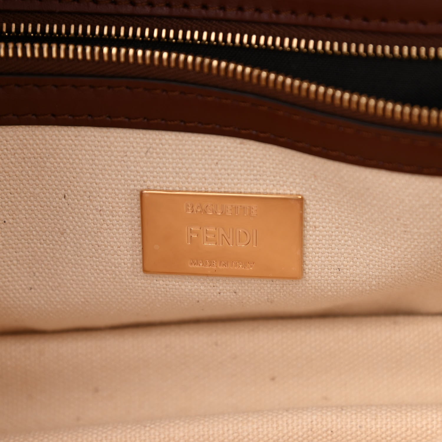 Fendi Sardinian Jacquard Vitello King FF 1974 Embroidered Baguette Corda Praline 6 of 10