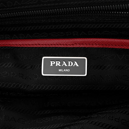 Prada Tessuto Nylon Saffiano Vela Medium Backpack Fuoco 6 of 10