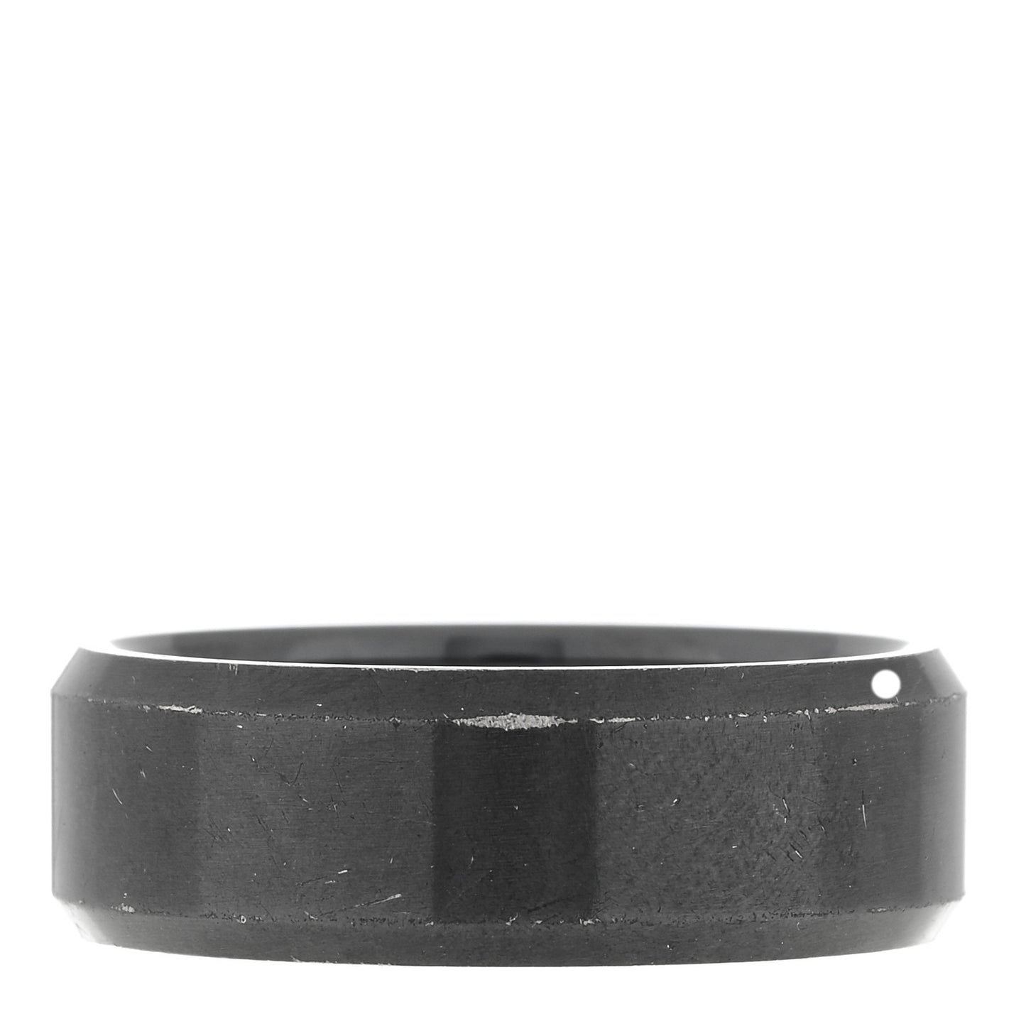 Black Titanium 8.5mm Beveled Band Ring 69 12.5
