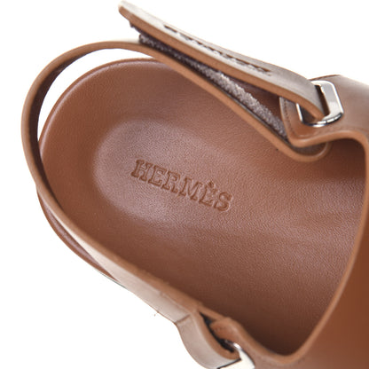 Hermes Calfskin Womens Takara Sandals 41 Gold 7 of 8