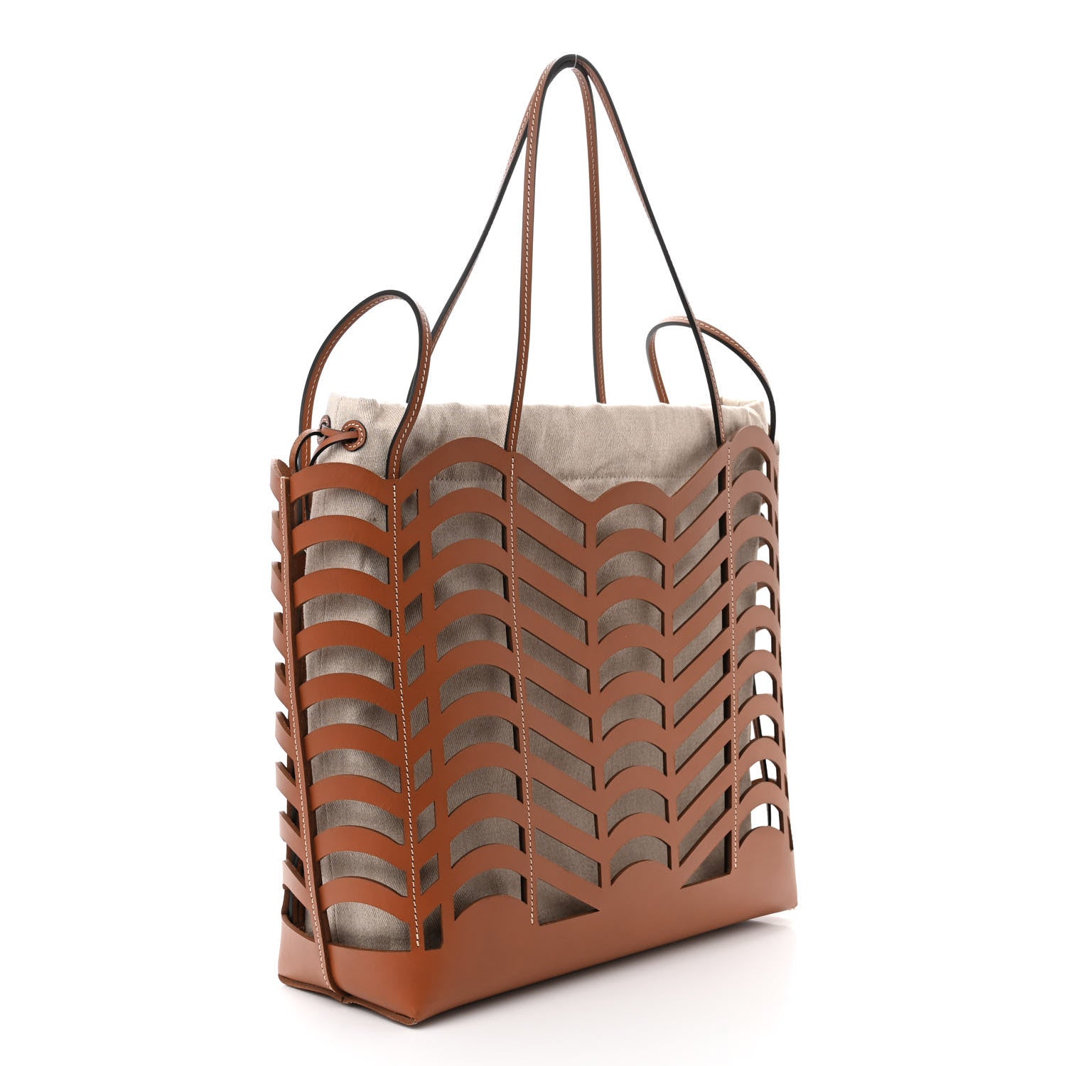 Chloe Calfskin Medium Kayan Basket Tote Bag Caramel 3 of 13