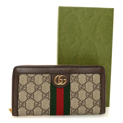 Gucci GG Supreme Monogram Web Ophidia Zip Around Wallet Brown 8 of 8