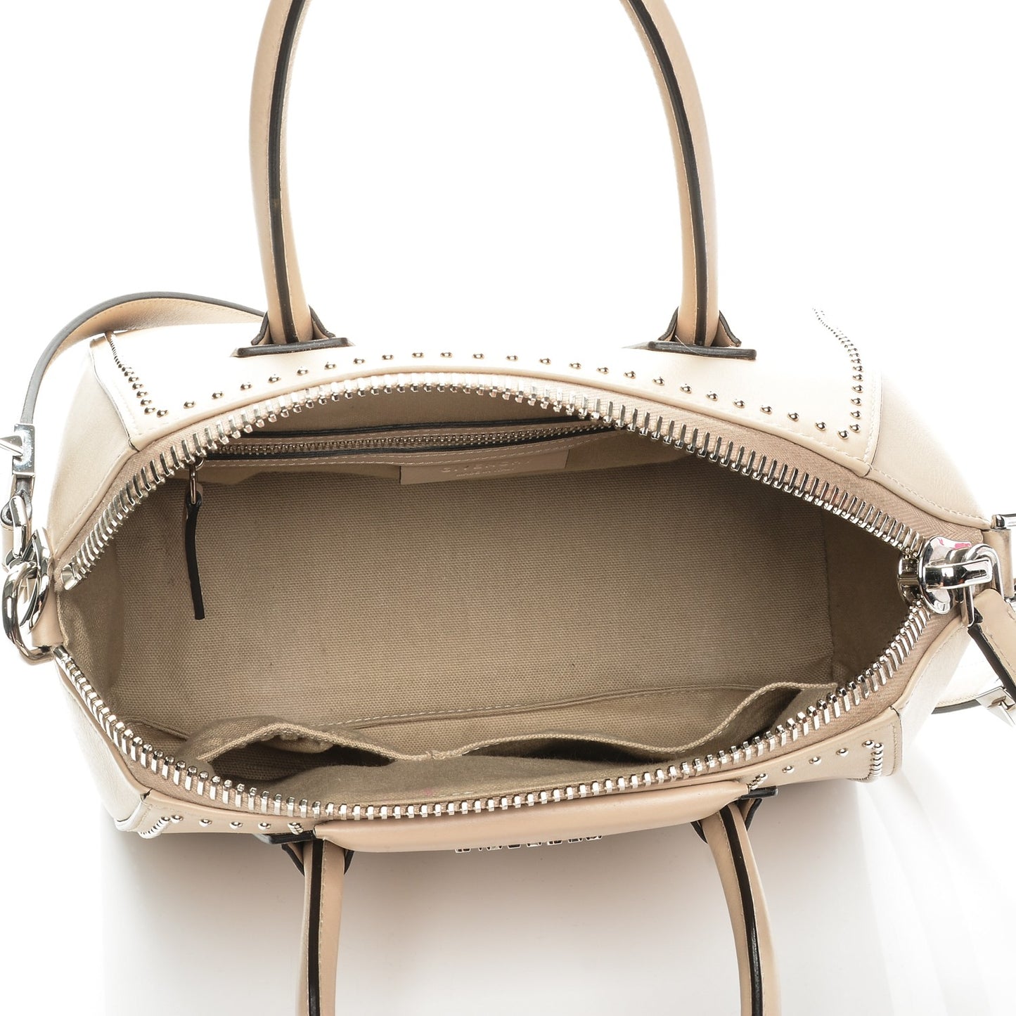 Calfskin Small Studded Antigona Beige Buff