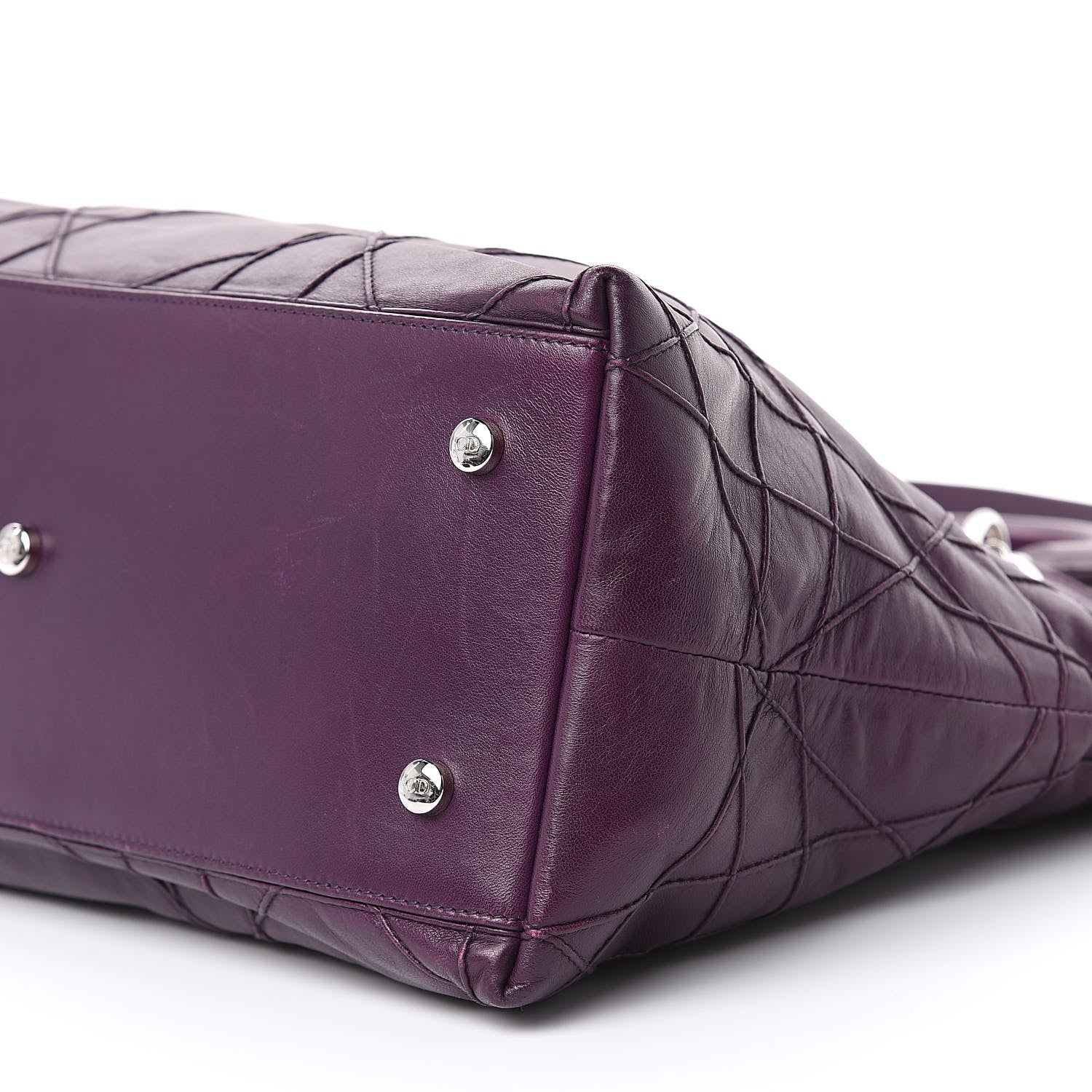 Christian Dior Lambskin Cannage Medium Granville Tote Purple 11 of 16