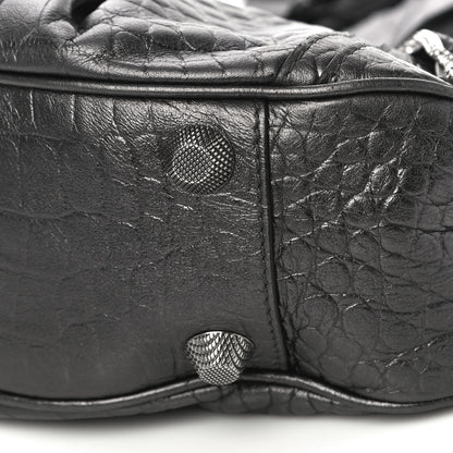 Balenciaga Metallic Calfskin Crocodile Embossed Crystal Small Le Cagole Shoulder Bag Gunmetal 11 of 12