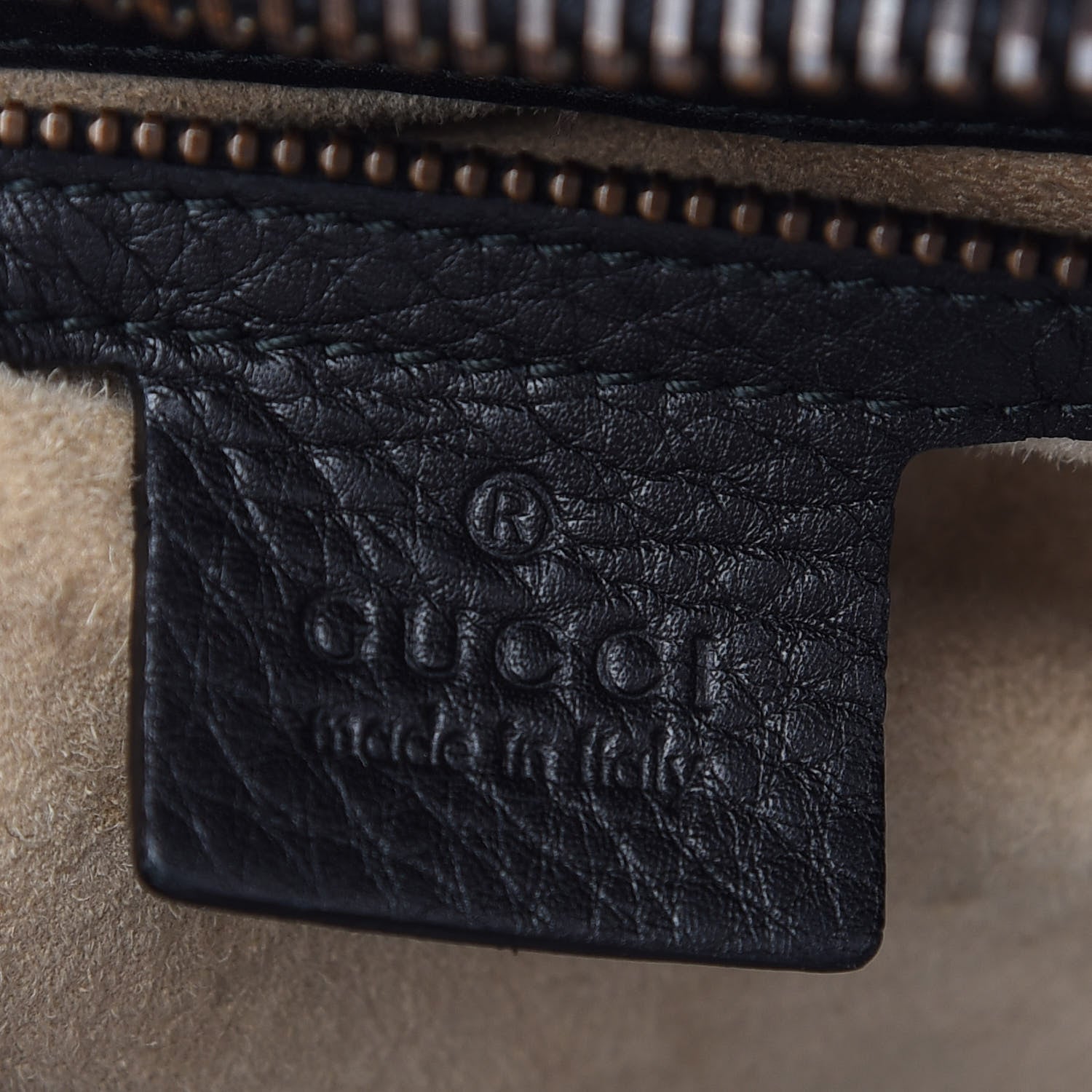 Gucci Pebbled Calfskin Medium 1973 Top Handle Satchel Black 6 of 11