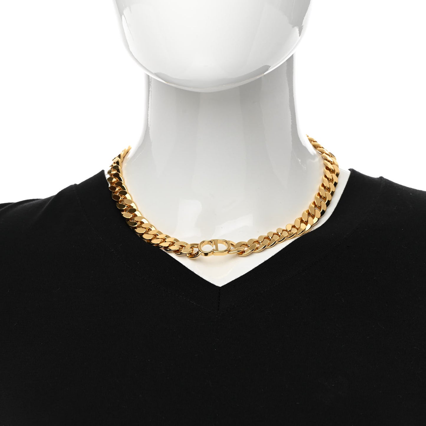 Metal CD Choker Necklace Gold
