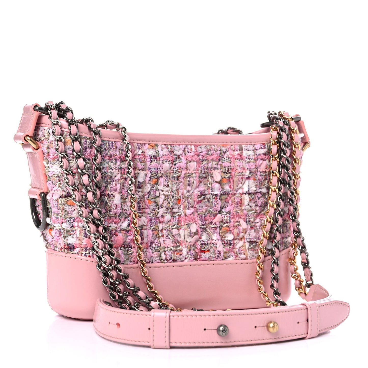 Tweed Calfskin Small Gabrielle Hobo Light Pink