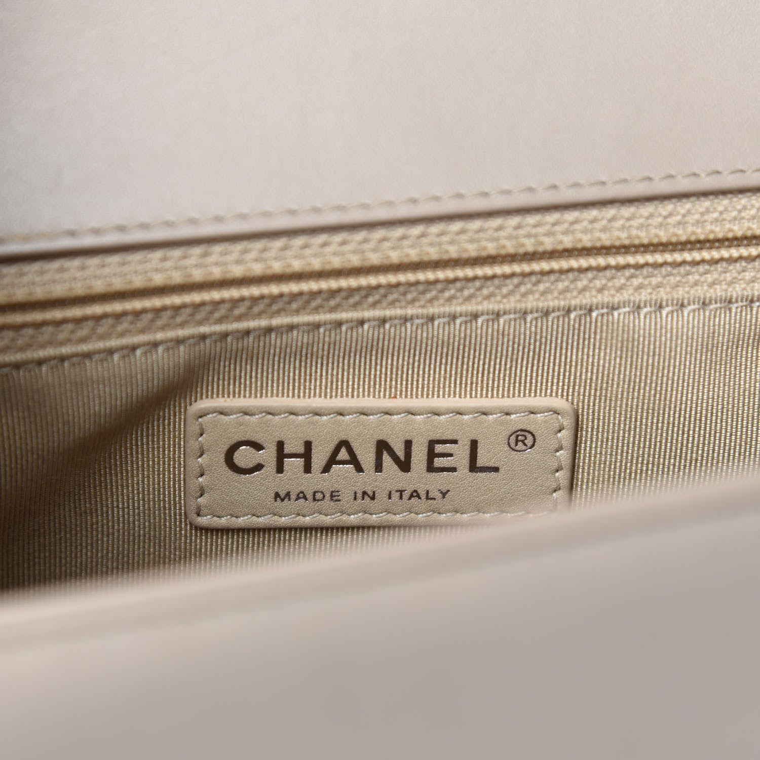 Chanel Patent Chevron Quilted New Medium Boy Flap Light Beige 9 of 12