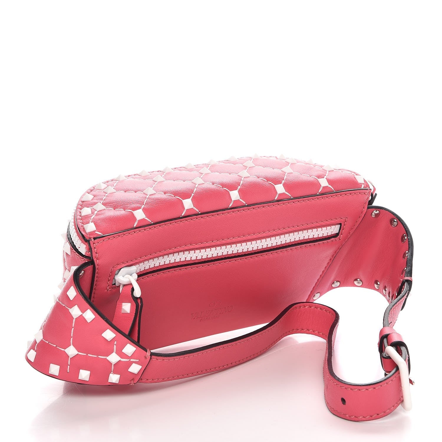 Valentino Garavani Lambskin Free Rockstud Spike Belt Bag Shadow Pink 3 of 8