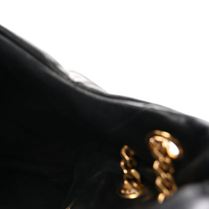 Saint Laurent Lambskin Quilted Medium Loulou Puffer Monogram Chain Satchel Black 5 of 9