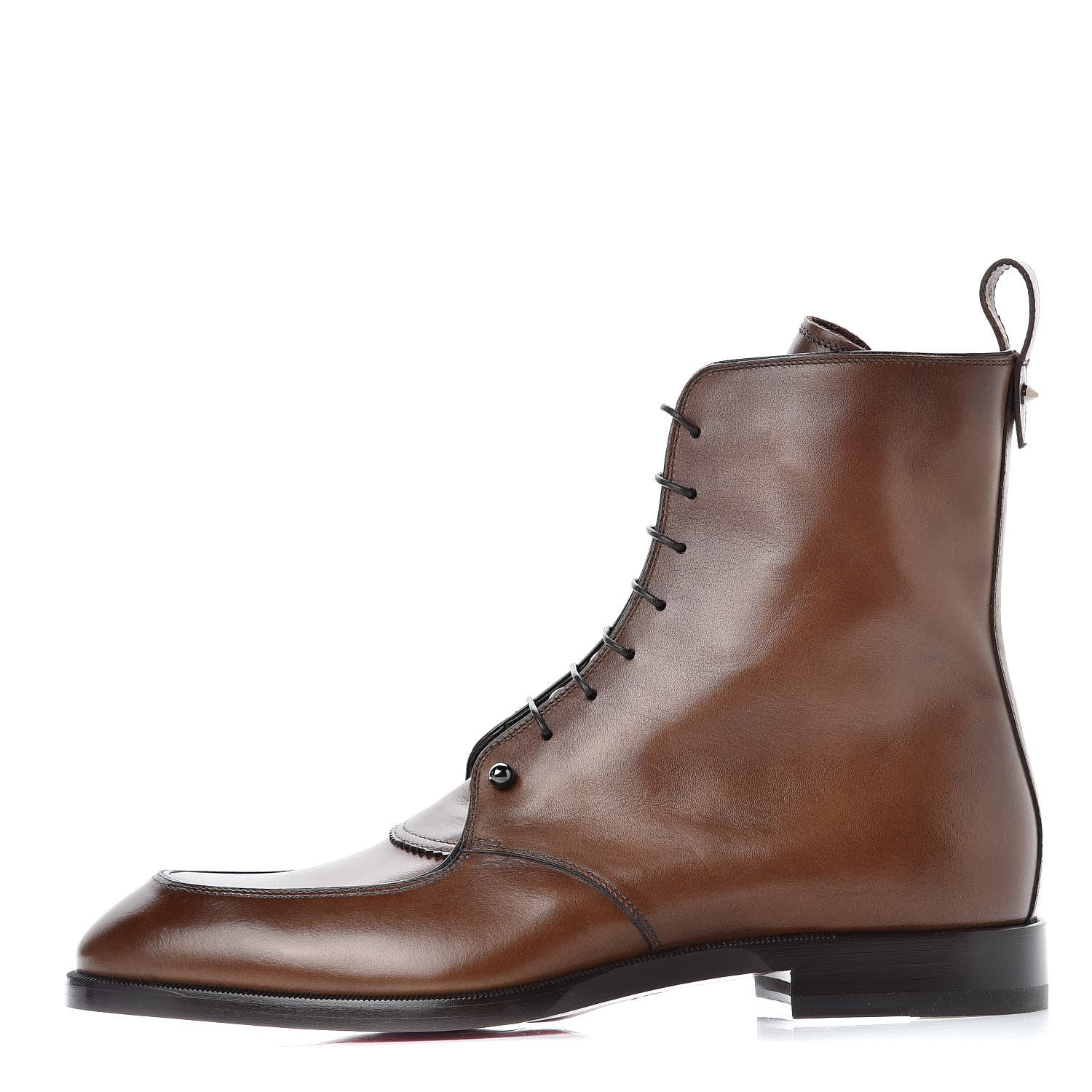 Christian Louboutin Patine Calfskin Mens Ajmone Flat Boots 41.5 Havane 1 of 9