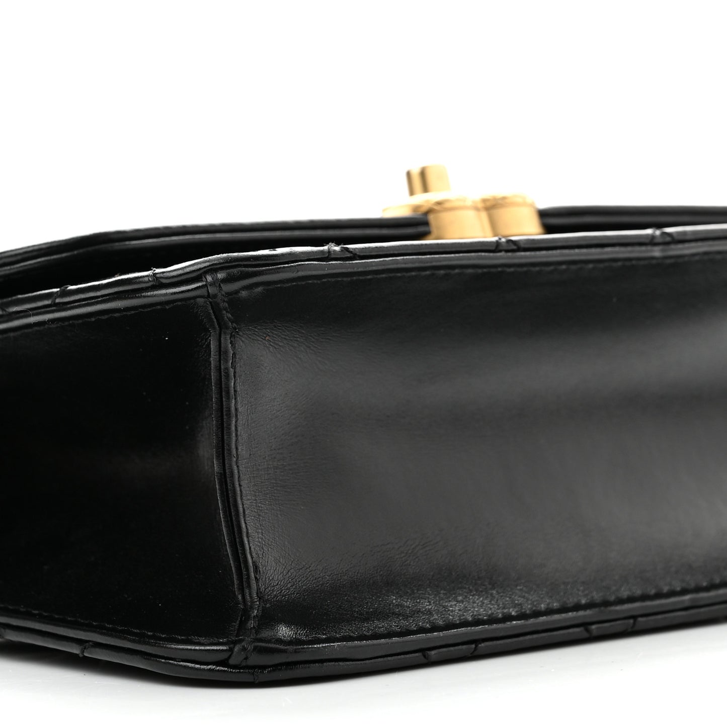 Calfskin Quilted Mini Coco Ring Flap Black