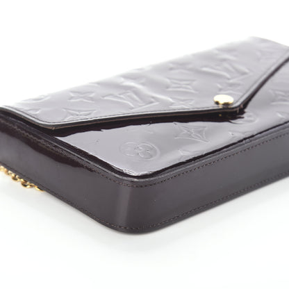 Louis Vuitton Vernis Pochette Felicie Chain Wallet Amarante 8 of 9