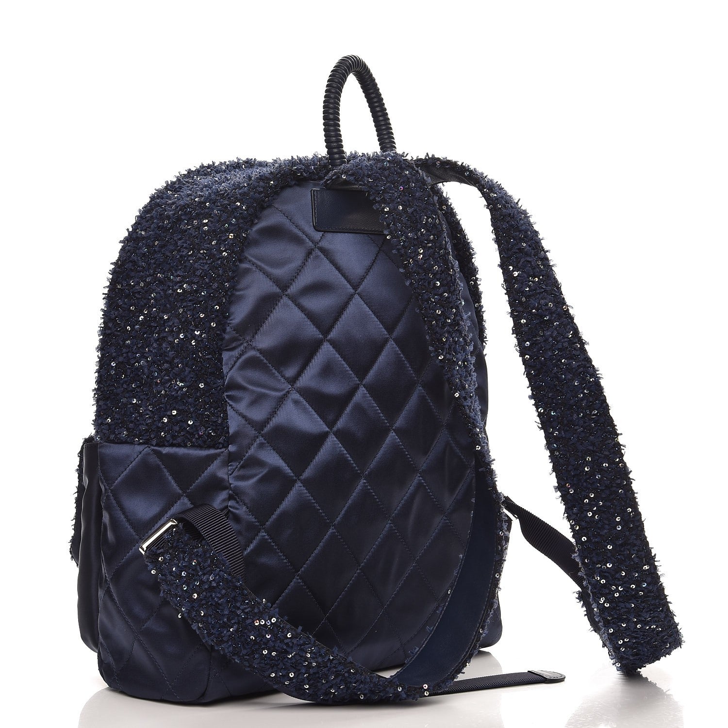 Chanel Tweed Nylon Quilted Astronaut Essentials Backpack Navy 3 of 8