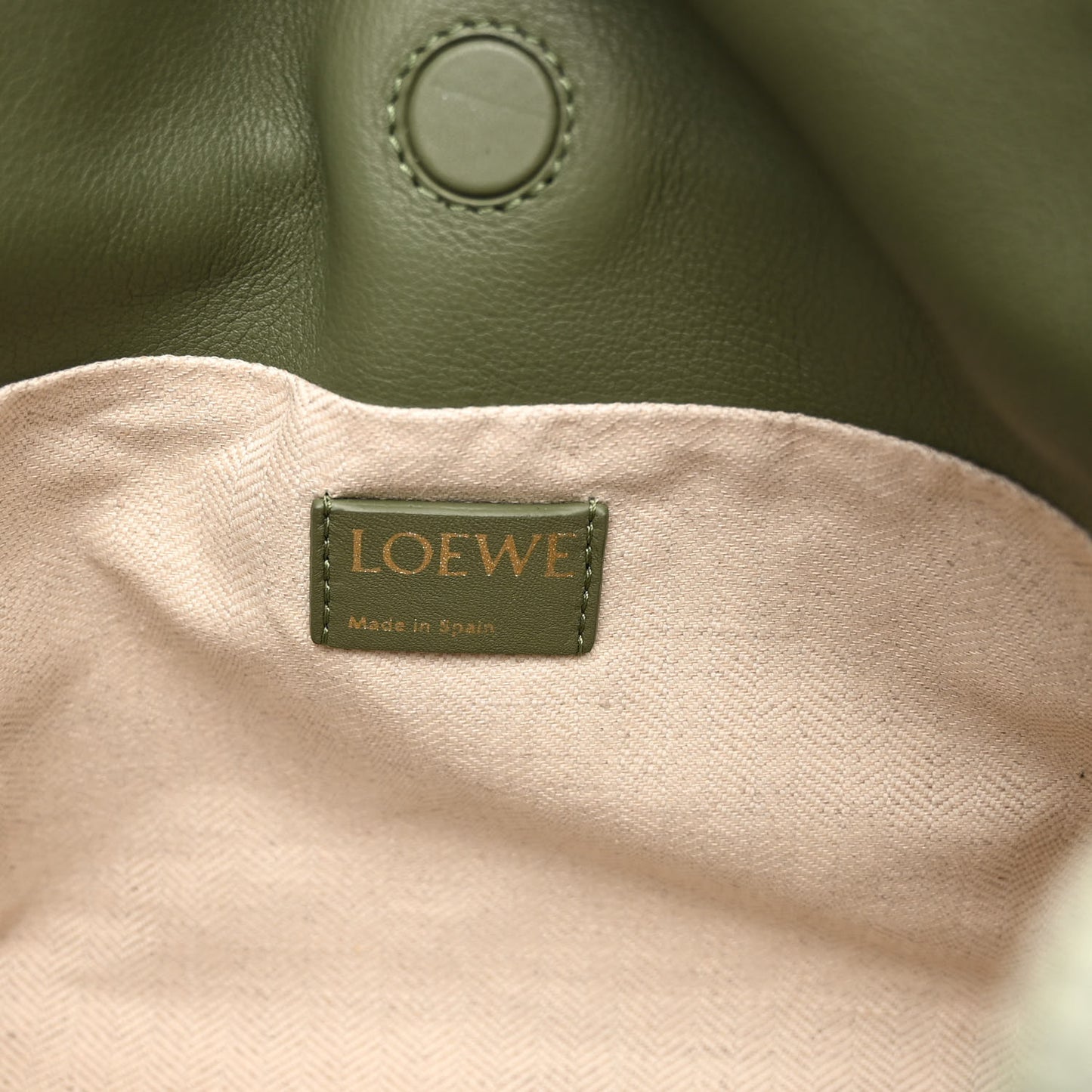 Jacquard Anagram Calfskin Mini Flamenco Knot Clutch Avocado Green