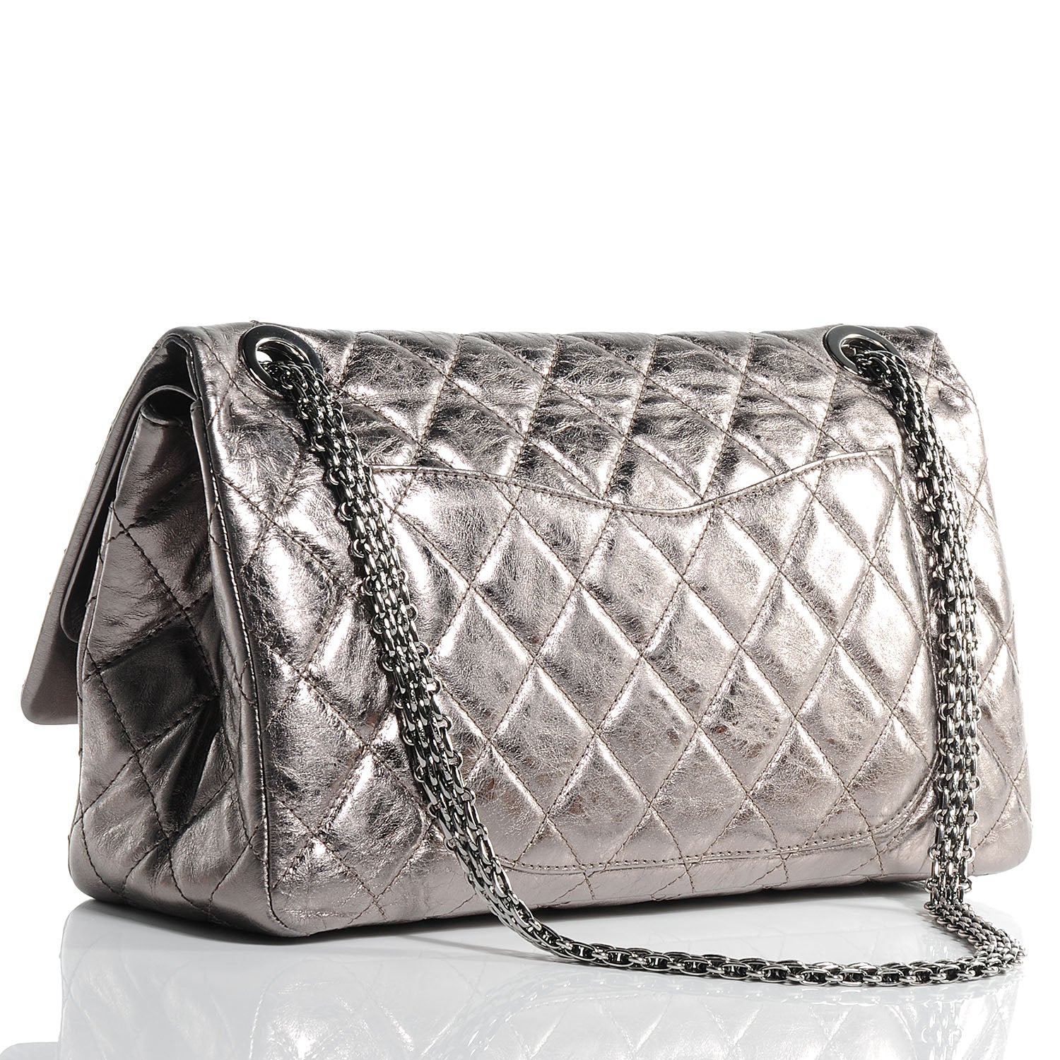 Chanel Aged Calfskin 2.55 Reissue 228 Flap Dark Silver 3 of 7