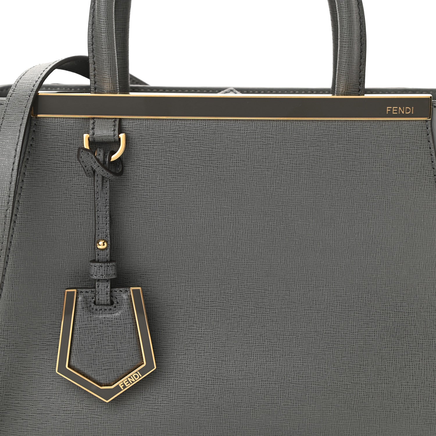 Fendi Vitello Elite Petite 2Jours Tote Grigio Grigio Chiaro 8 of 10
