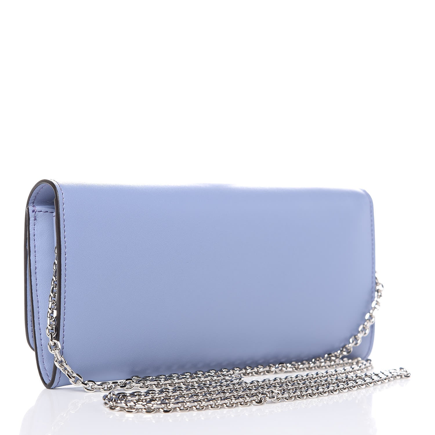 Fendi Vitello Liberty Studded Continental Wallet On Chain Azzurro Sky Multicolor 3 of 9
