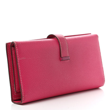 Hermes Epsom Bearn Gusset Wallet Rose Tyrien 3 of 12