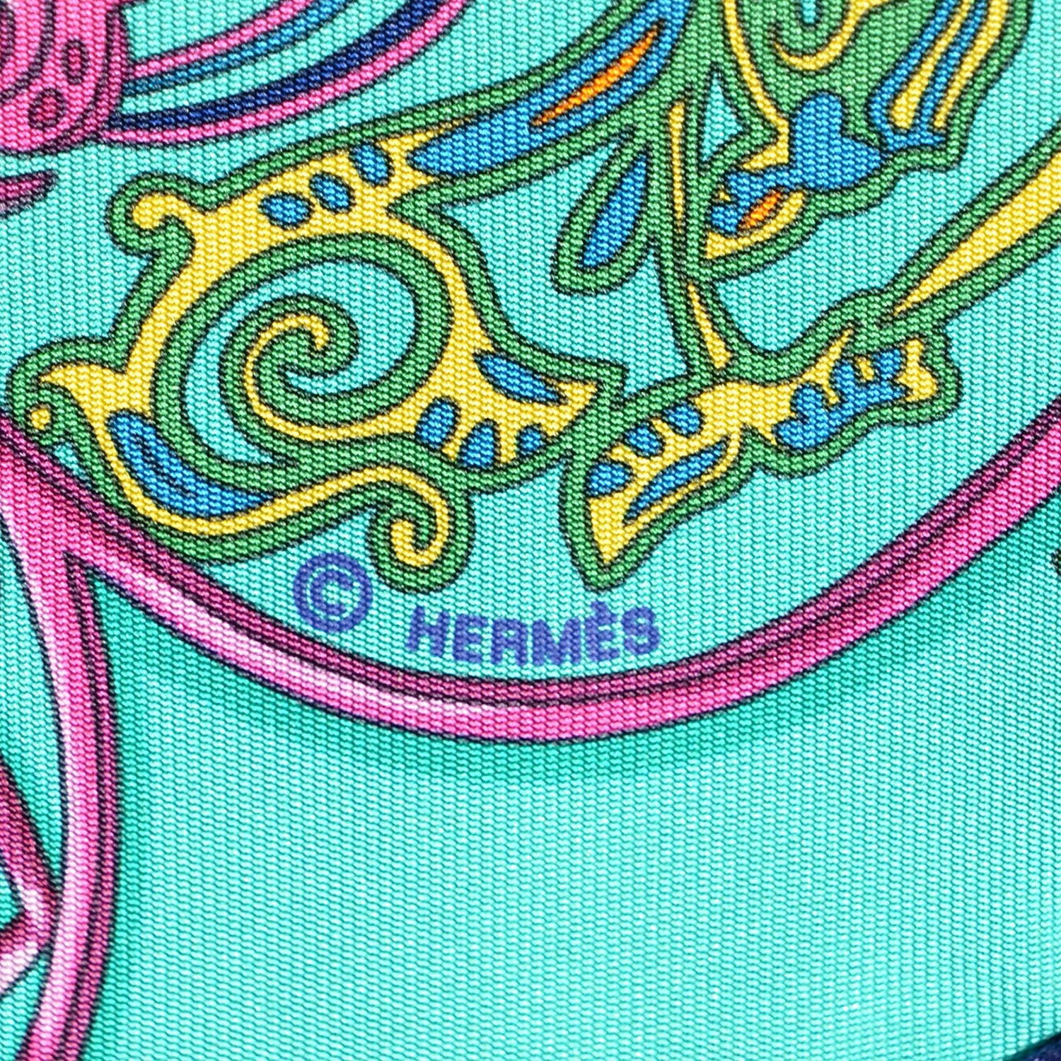 Hermes Silk La Charmante Aux Animaux Pocket Square 4 of 6