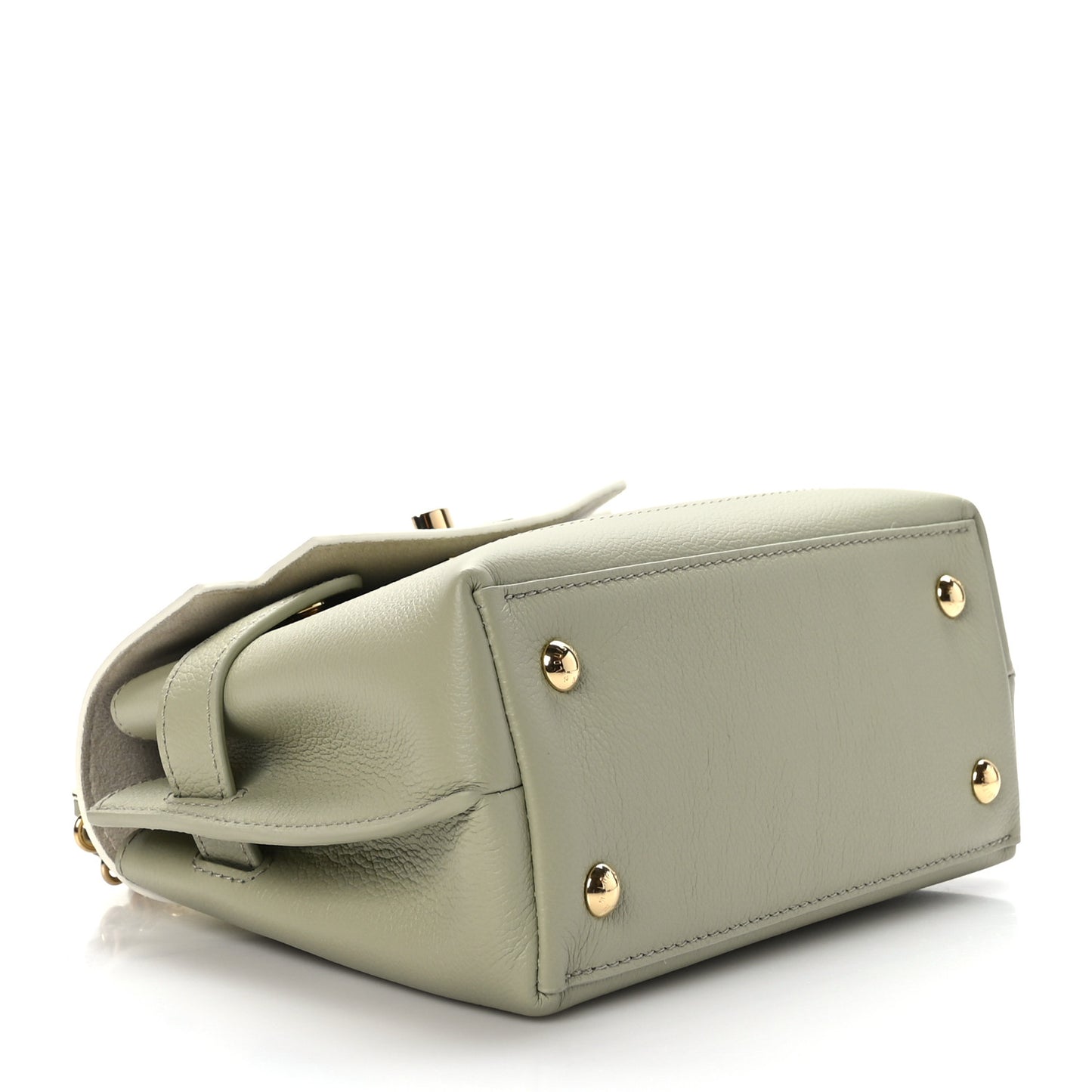 Soft Calfskin Mini Lockme Ever Asnieres Green Milky White