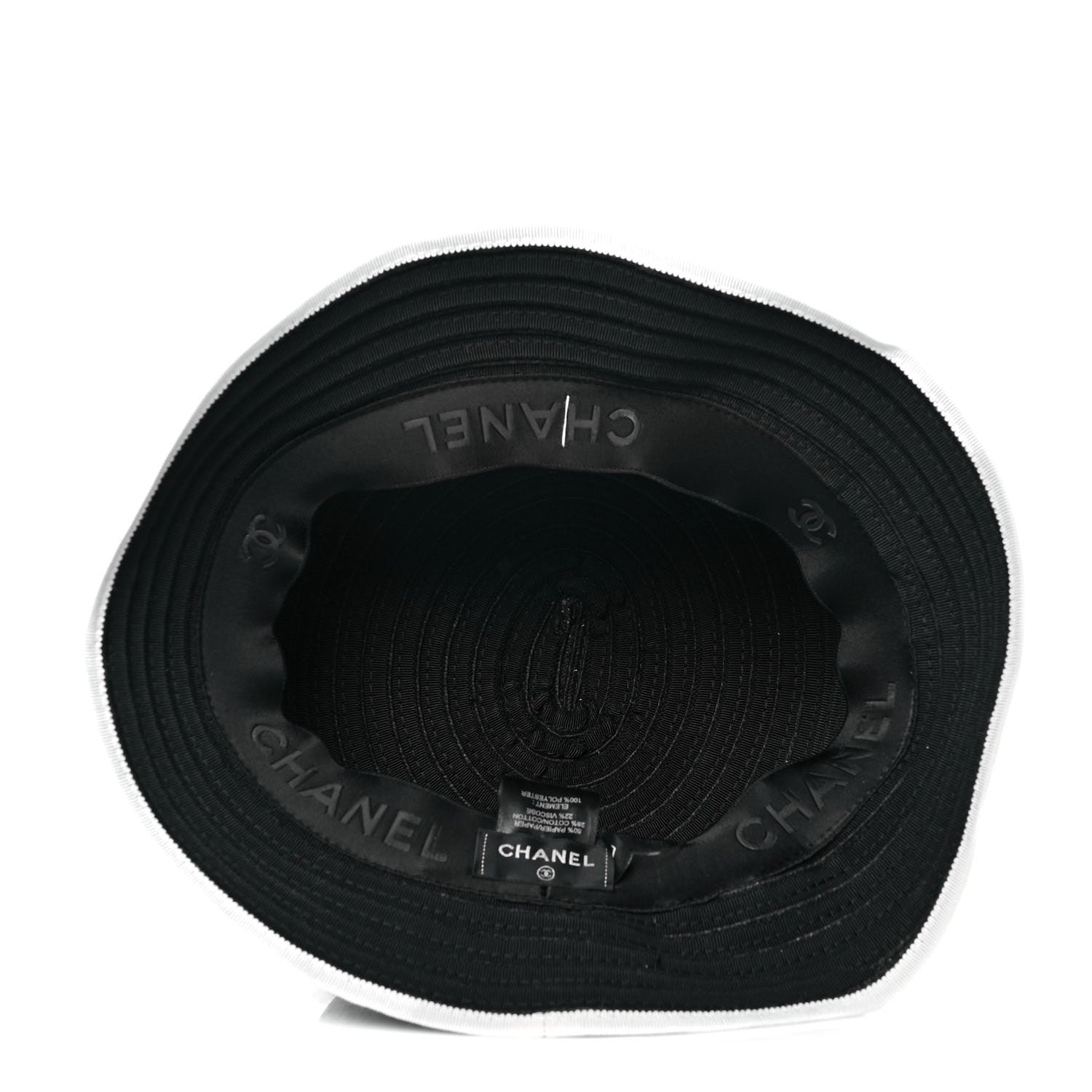 Chanel Cotton Viscose CC Bucket Hat L Black White 5 of 7