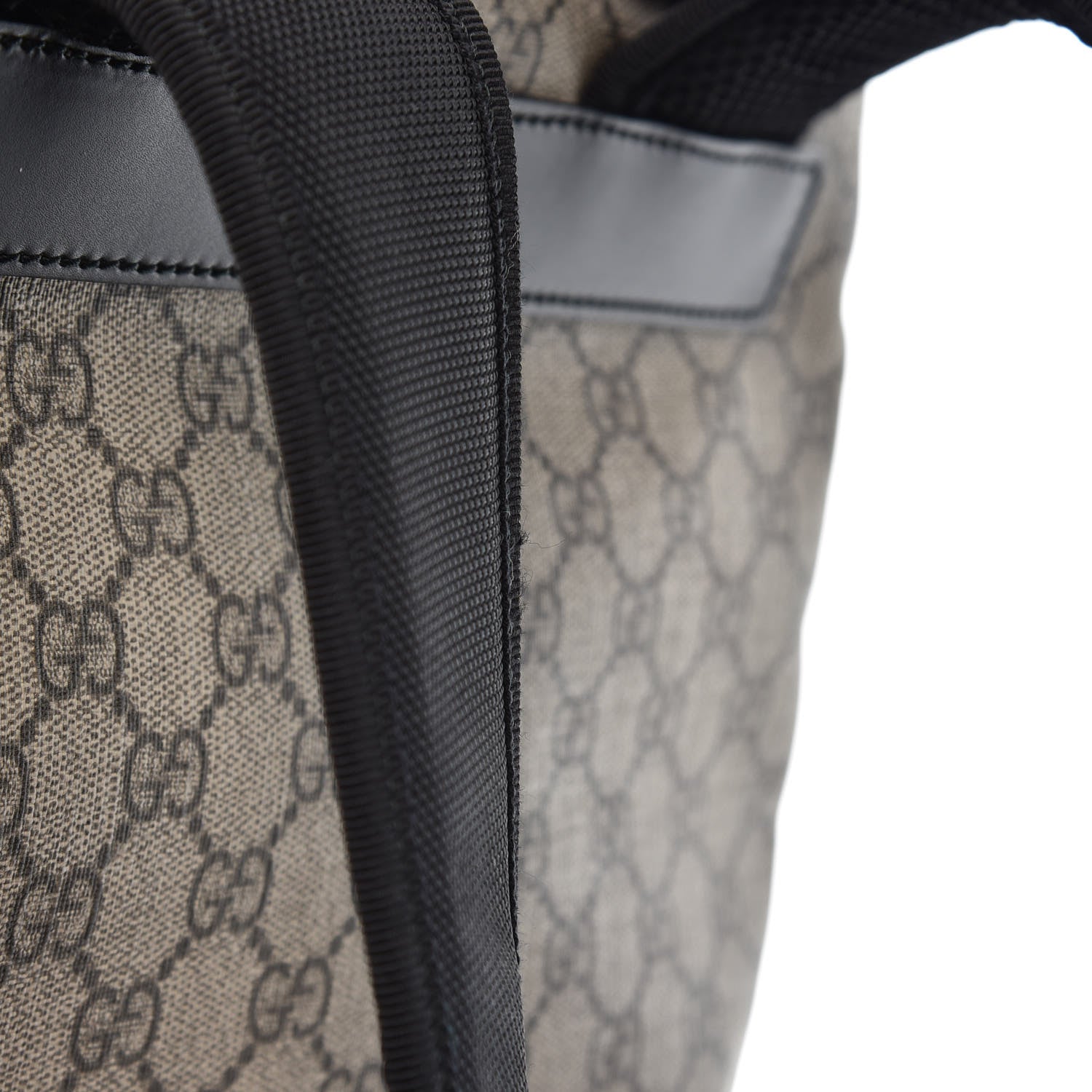 Gucci Soft GG Supreme Monogram Appia Calfskin Web Tote Backpack Beige Ebony Black 9 of 10