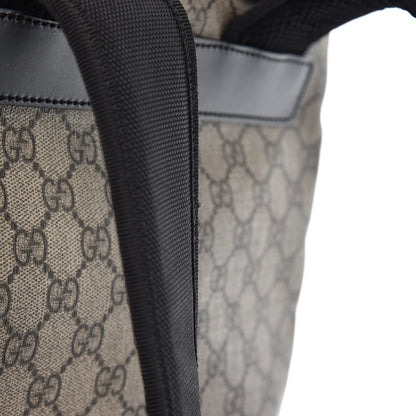 Gucci Soft GG Supreme Monogram Appia Calfskin Web Tote Backpack Beige Ebony Black 9 of 10