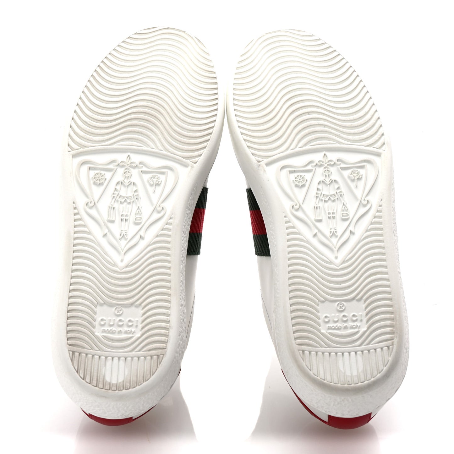 Calfskin Cat Embroidered Womens Ace Sneakers 35 White Green
