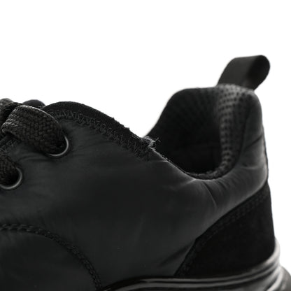 Chanel Nylon Suede Calfskin CC Sneakers 38 Black 9 of 12