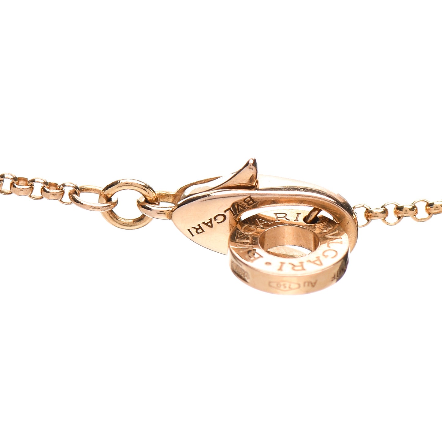 18K Rose Gold Diamond Small B.Zero1 Pave Pendant Necklace