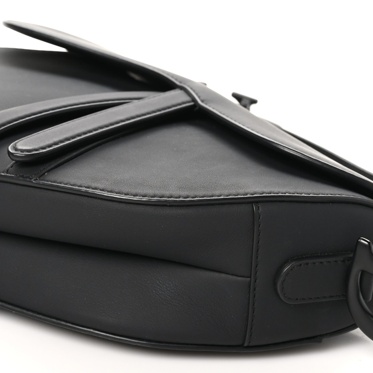 Ultra Matte Calfskin Saddle Bag Black