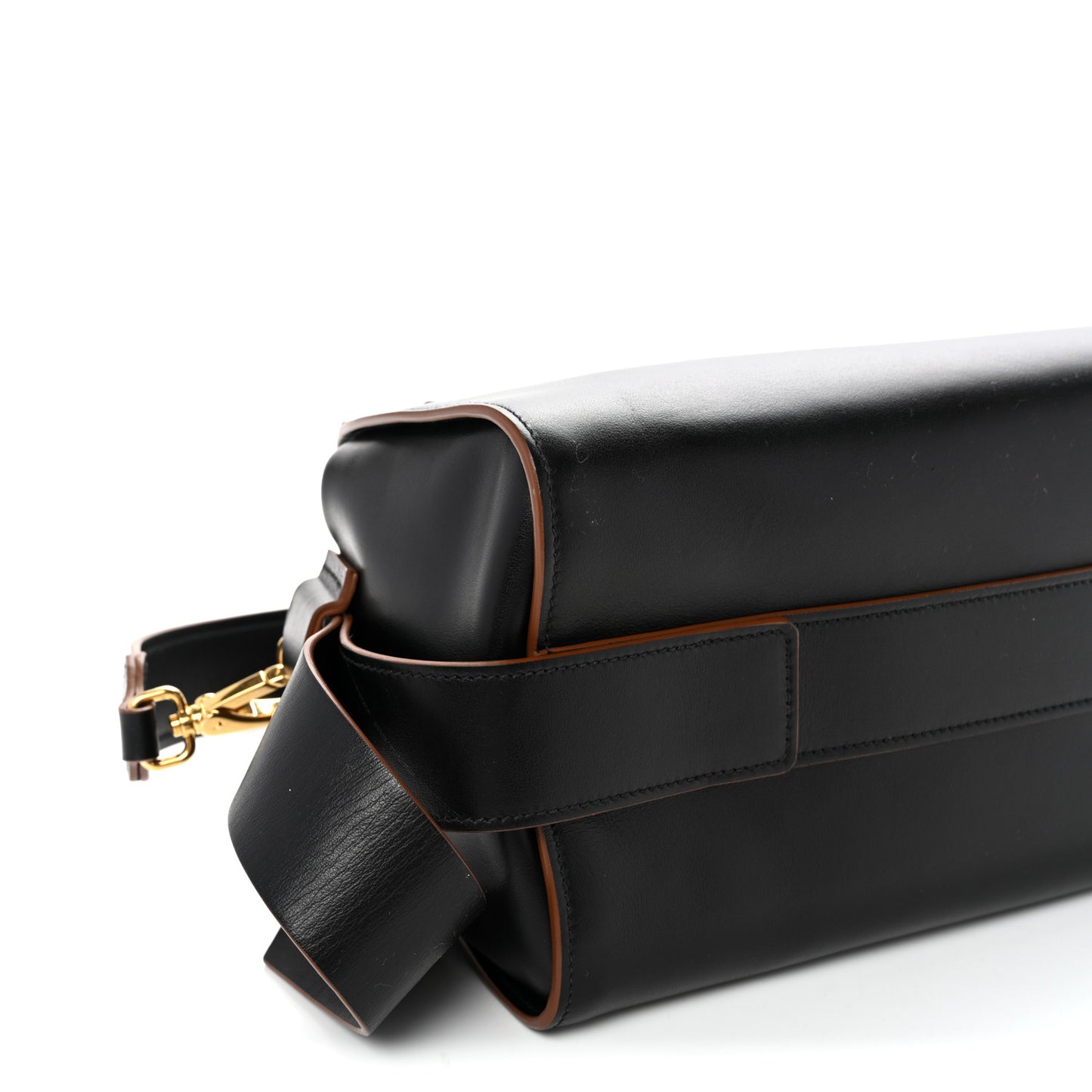City Calf Ribbon Bowling Bag Black